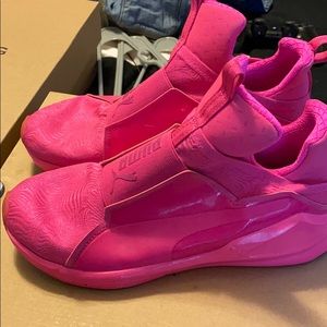 Hot pink Puma sneakers